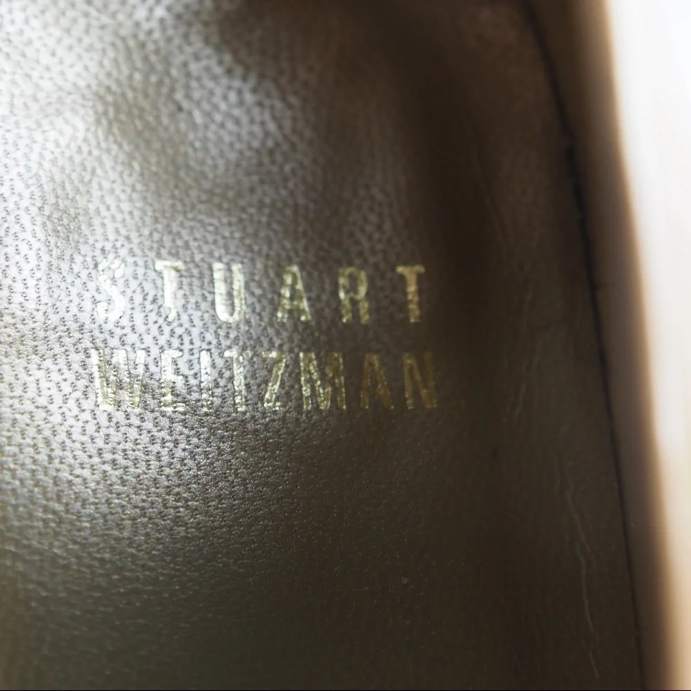 Stuart Weitzman 8 tan patent leather wedge heels